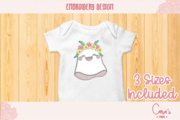 Cute Ghost with Flowers Applique Review