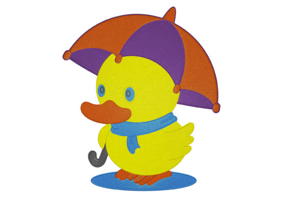 Duck in the Rain: A Seasonal Embroidery Gem