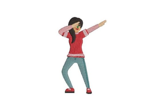 Girl Dabbing: A Playful Embroidery Design for Personalized Gifts