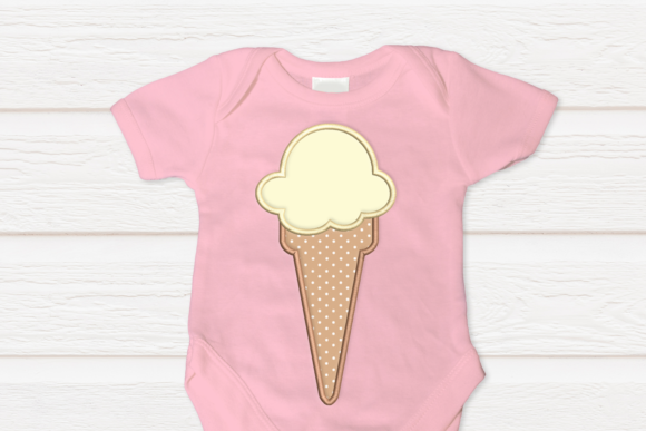 Ice Cream Cone Applique for Seasonal Holiday Collections