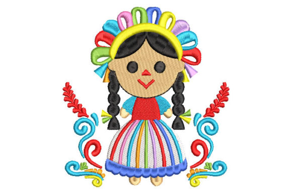 Mexican Lele Doll with Flowers