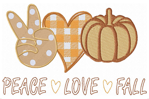 Peace Love Fall Heart and Pumpkin